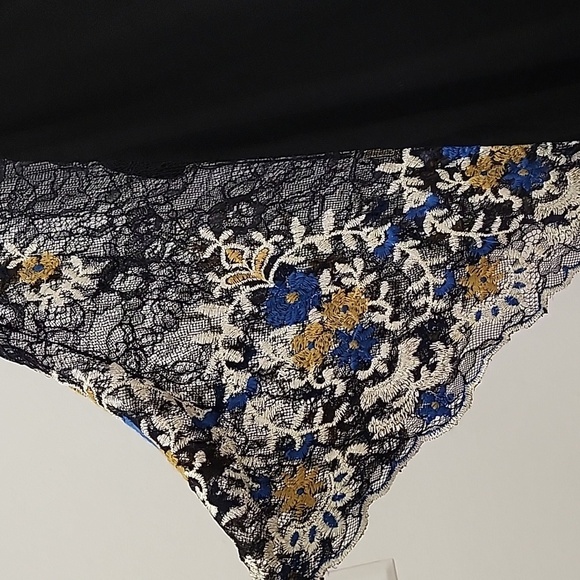 Anthro Akemi & Kin Calista Embroidered Bat Wing Lace Sleeve Top Fairycore Sz S - Picture 6 of 17